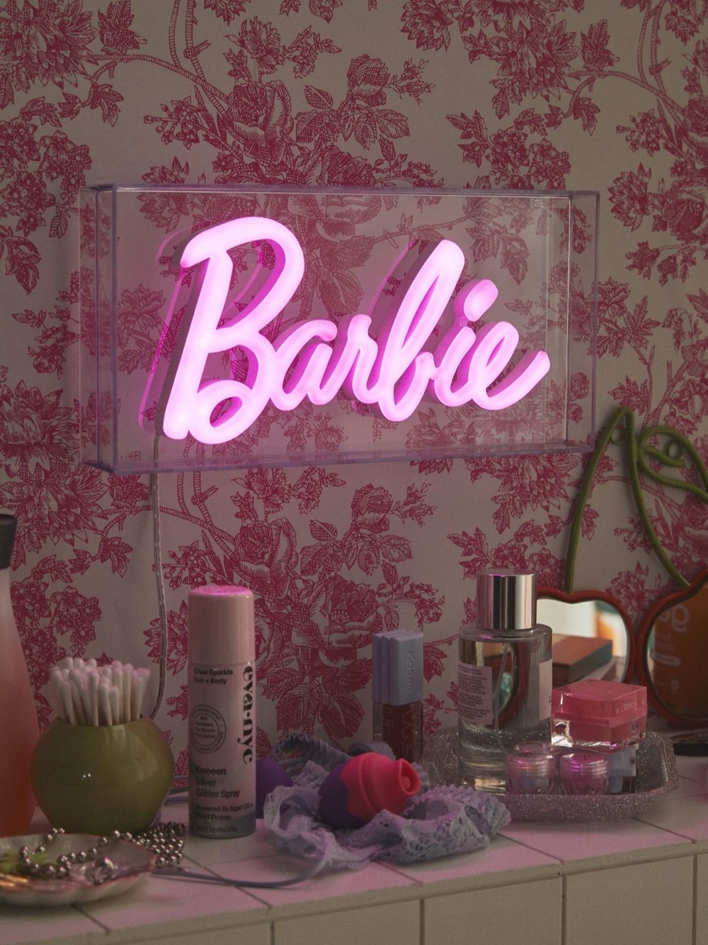 Barbie Pink Script Neon Sign - Soft Pink Glow